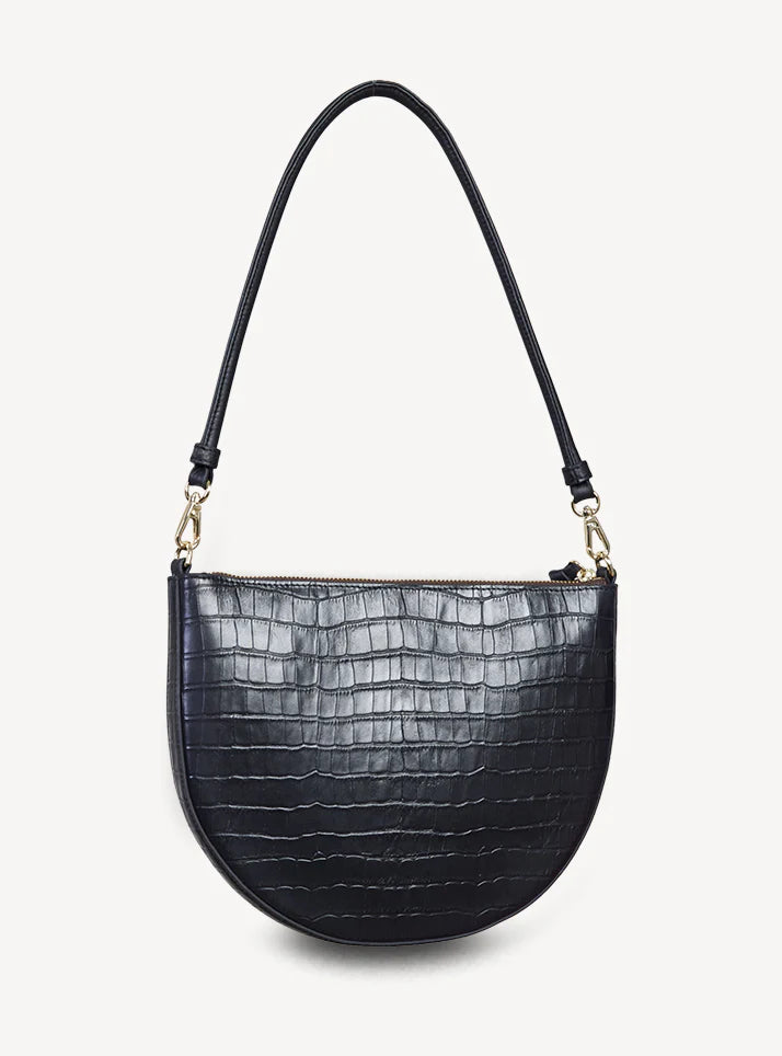 Gani Shoulder Bag - Black Croc