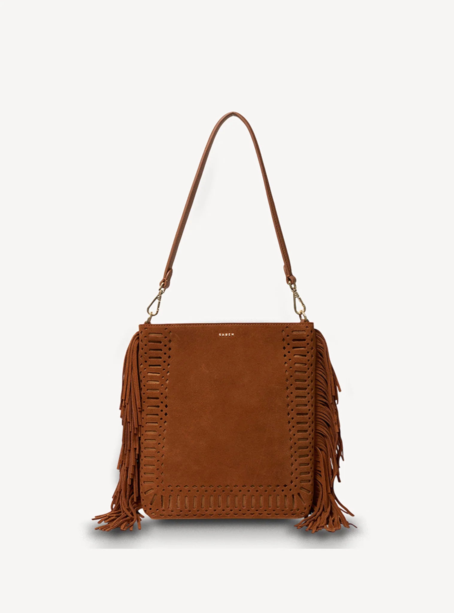 Claudette Shoulder Bag - Tan Suede