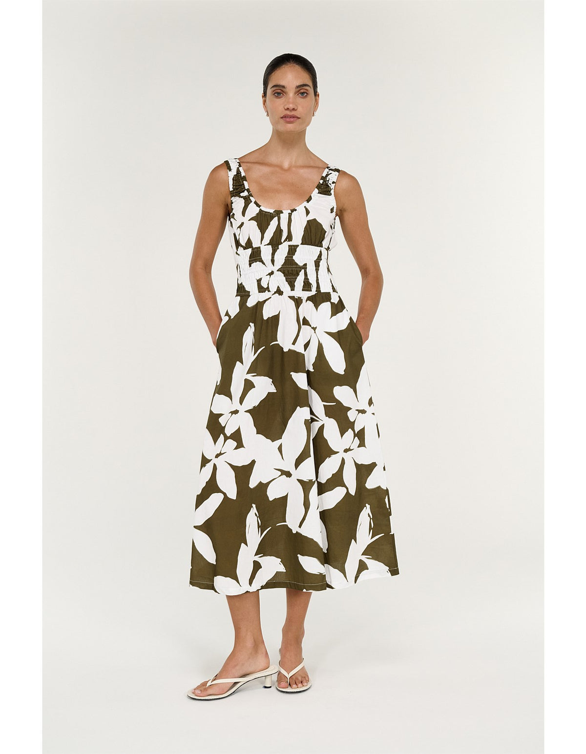 Liora Shirred Midi Dress
