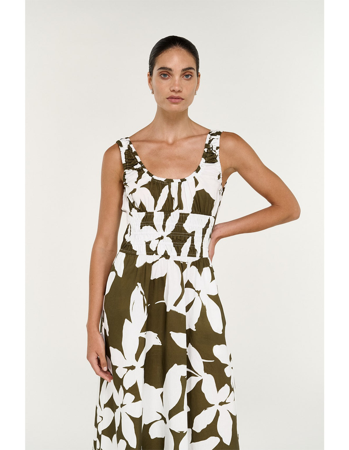 Liora Shirred Midi Dress