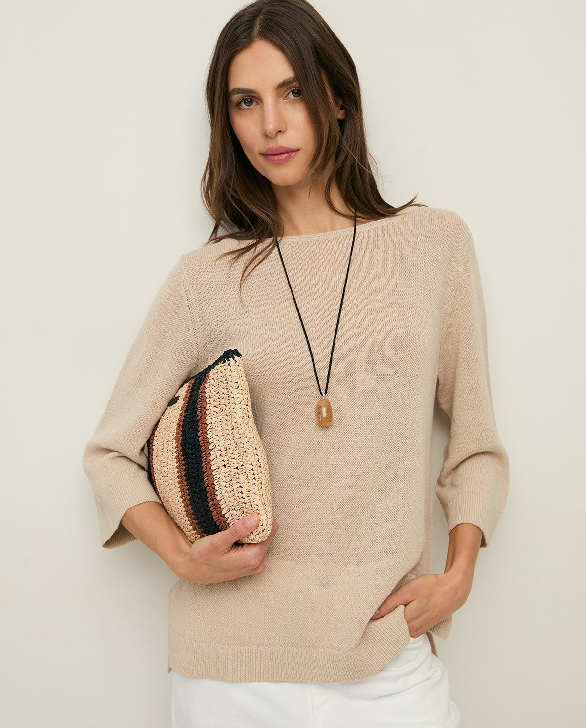 Striped Clutch