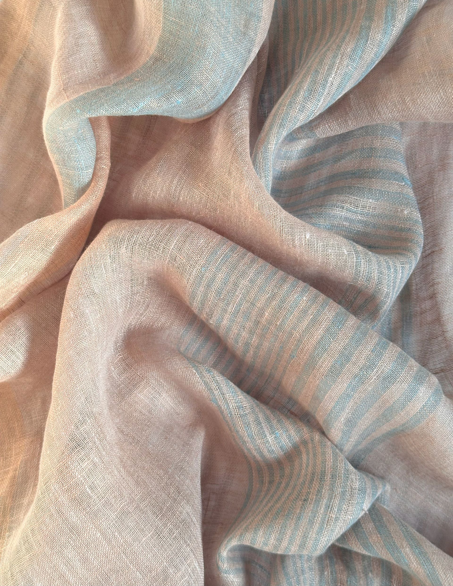 Vintage Woven Linen Scarf - Taupe