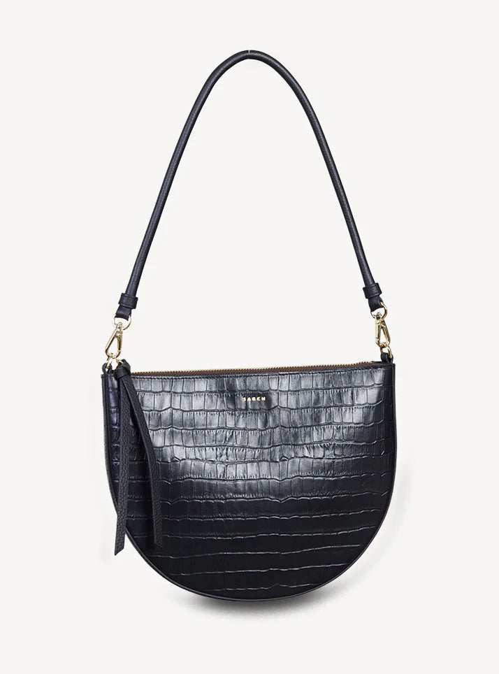 Gani Shoulder Bag - Black Croc