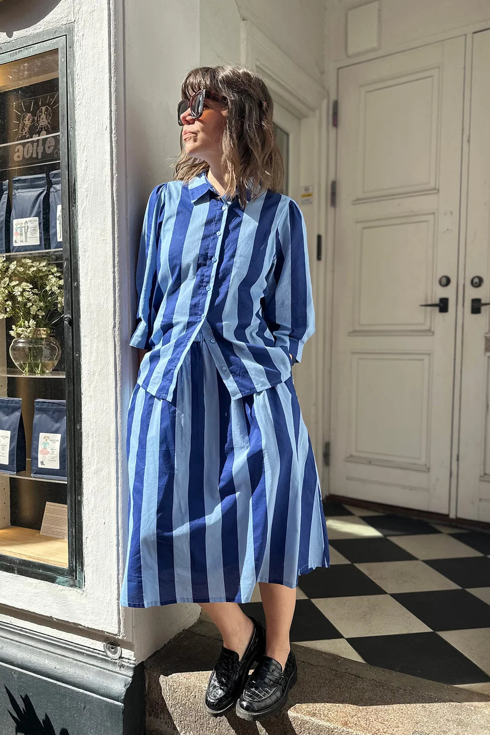 Akane Midi Skirt - Blue