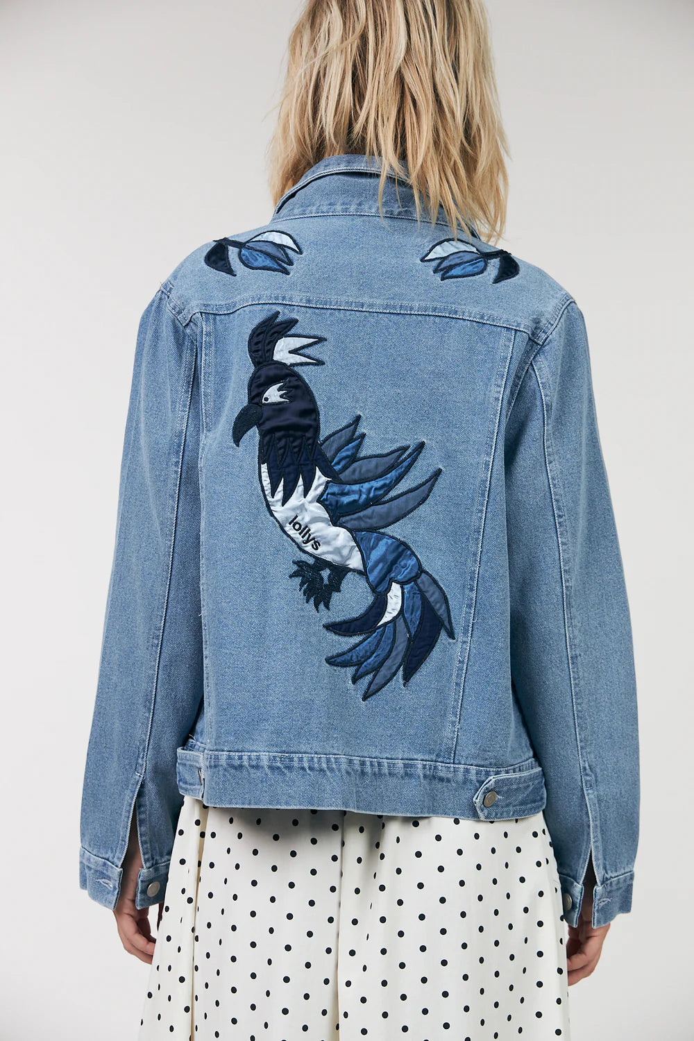 Bird Applique Denim Jacket