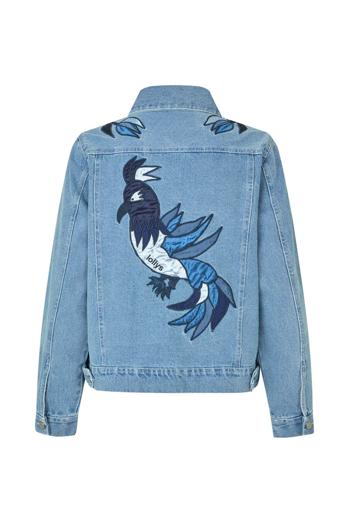 Bird Applique Denim Jacket