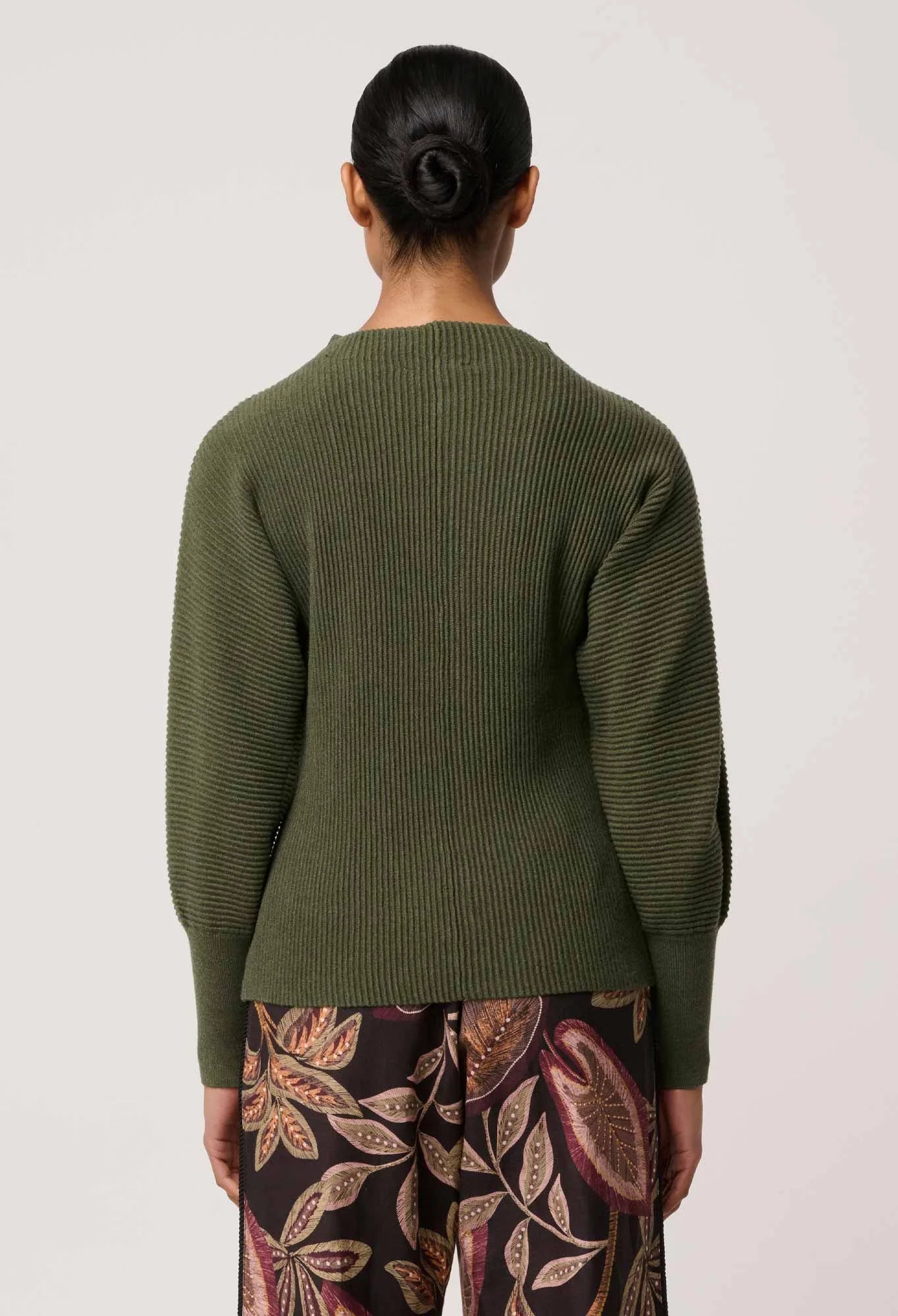 Roselle Merino Knit Top - Winter Moss
