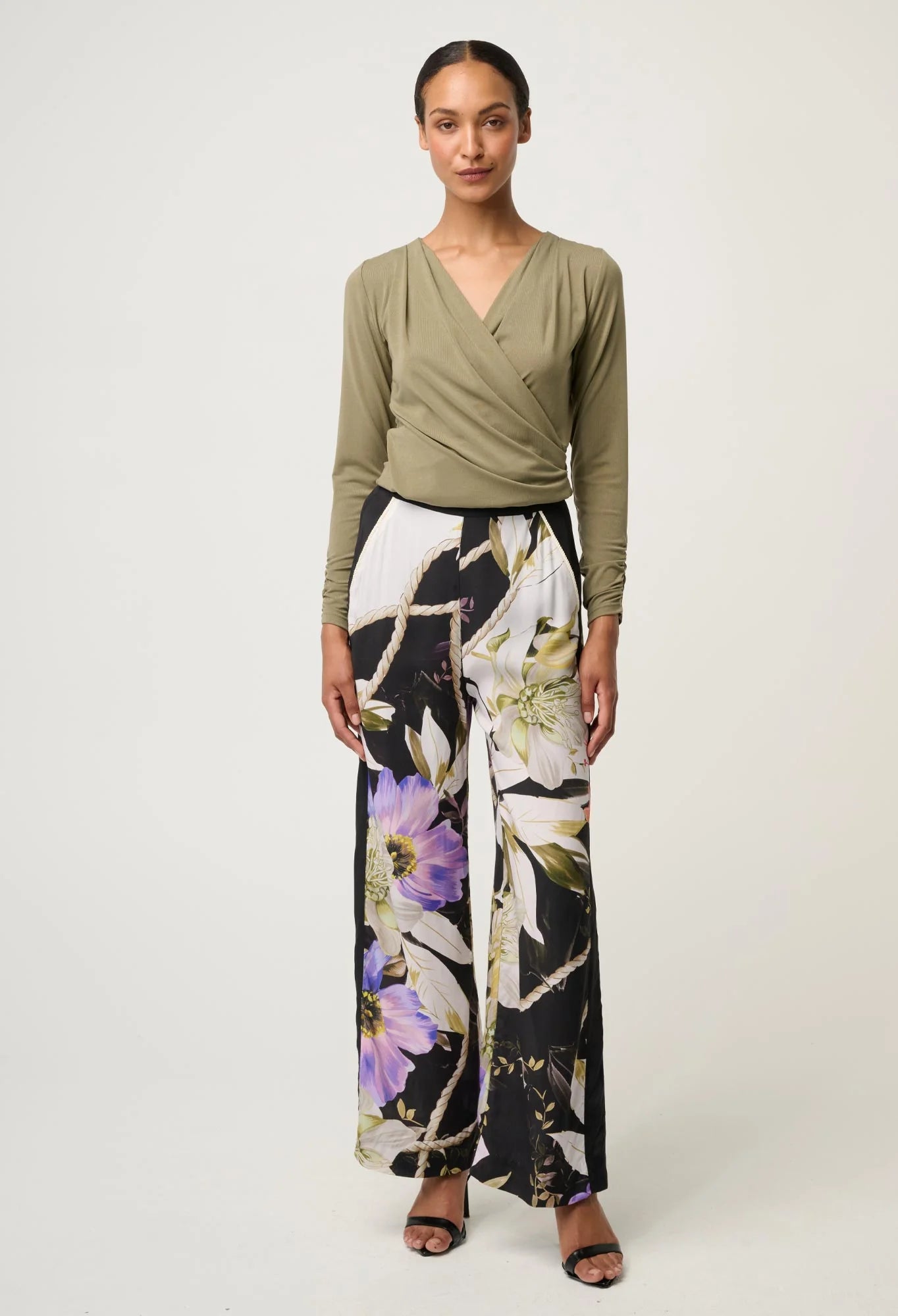 Aster Stretch Wrap Top - Dusty Olive