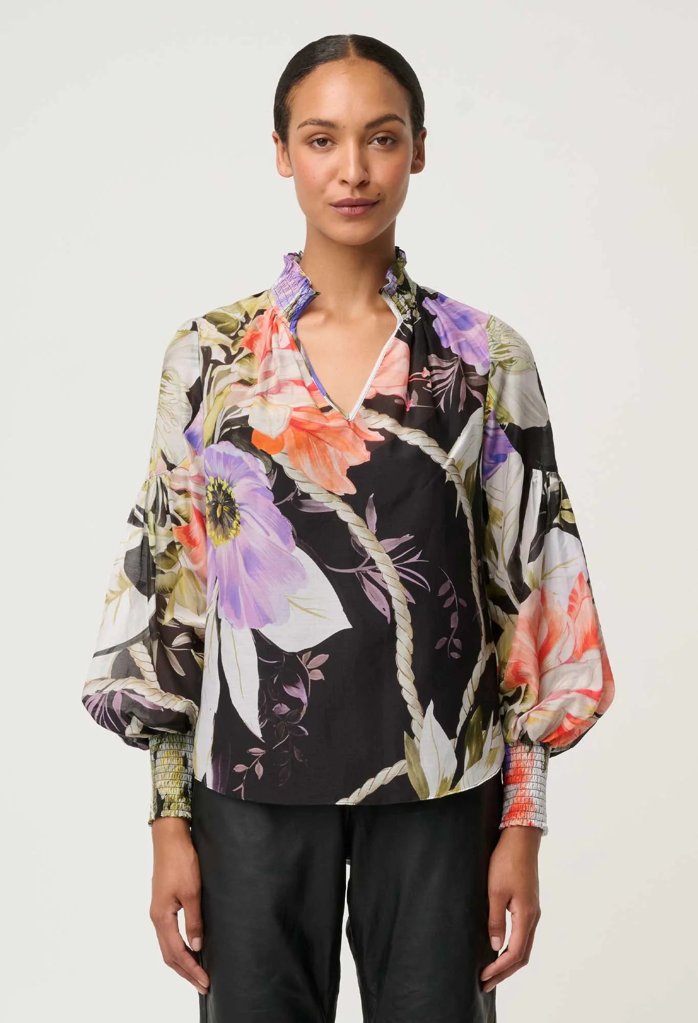 Colette Shirred Collar Blouse