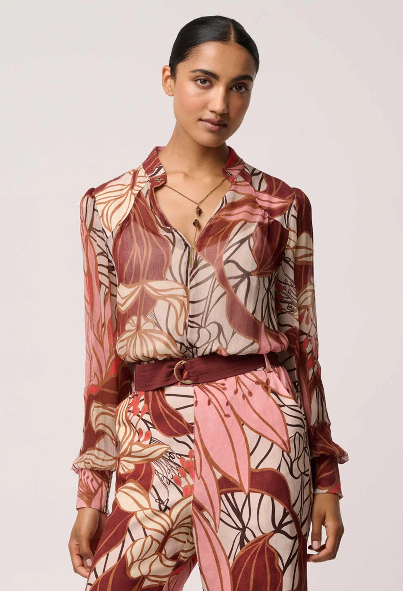 Freya Sheer Embellished Blouse - Cathedral Botanic