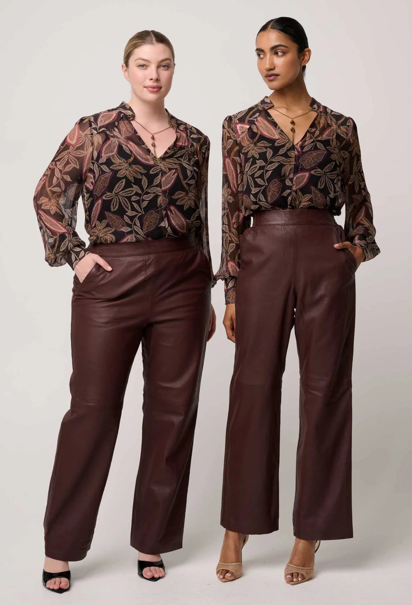 Freya Sheer Embellished Blouse - Dark Tropique