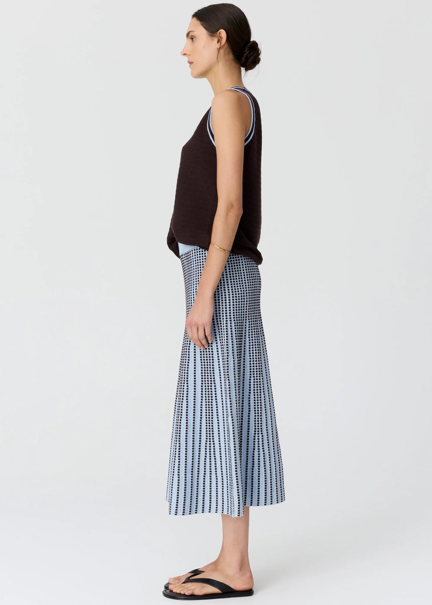 Evlyn Knit Tank - Choc/Ble