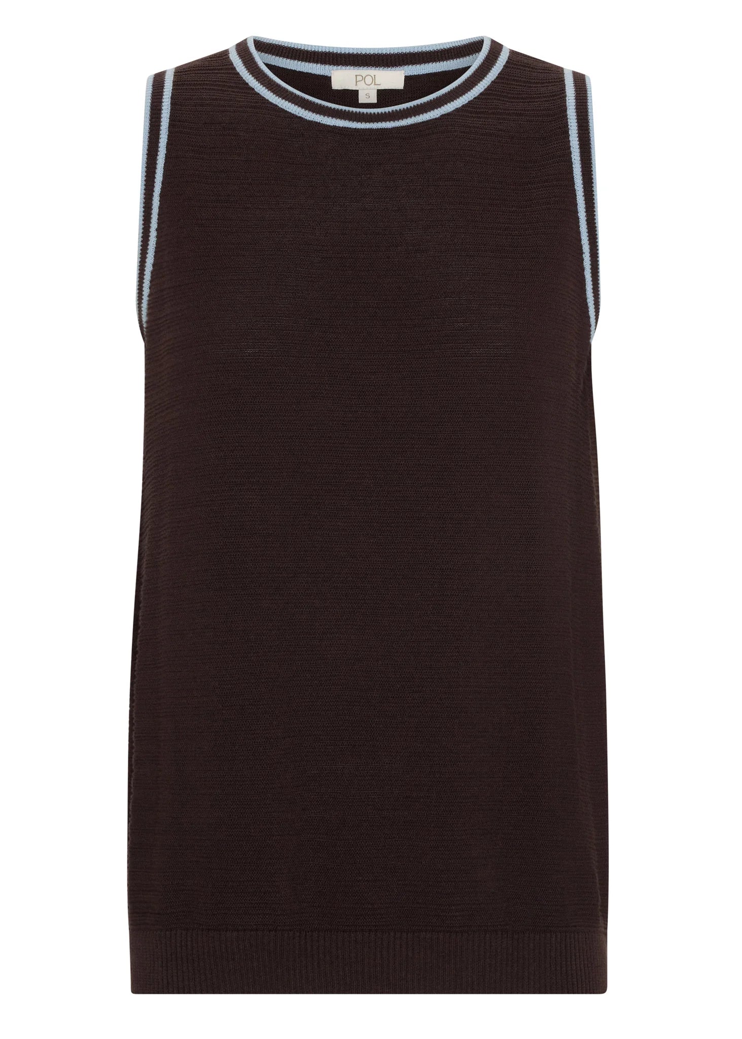Evlyn Knit Tank - Choc/Ble