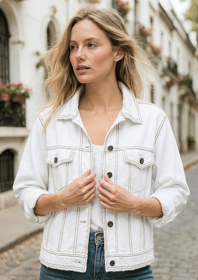 Nahia Cotton Jacket - White