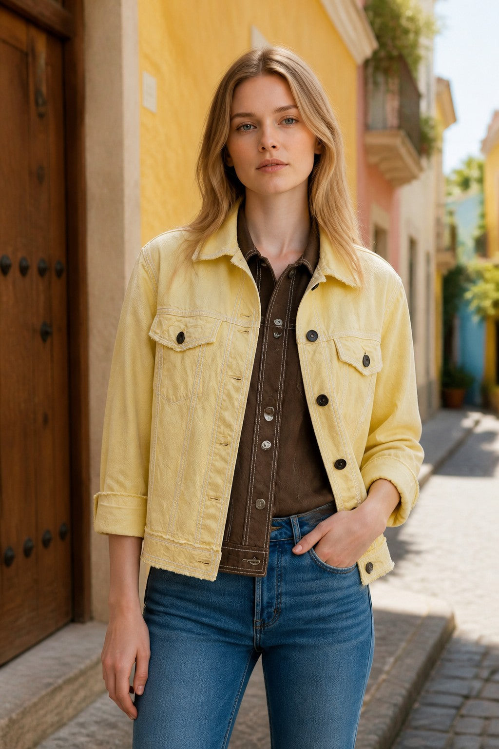 Nahia Cotton Jacket - Yellow