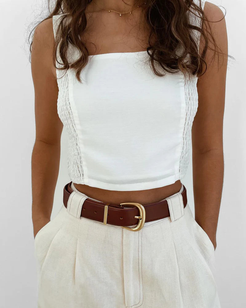 Daphna Wide Belt - Coconut