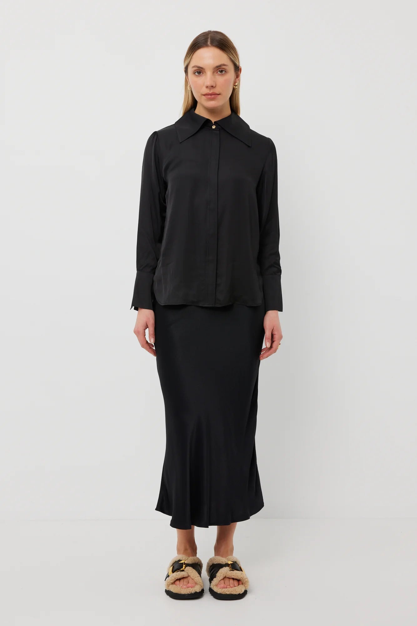 Dom Skirt - Black Satin