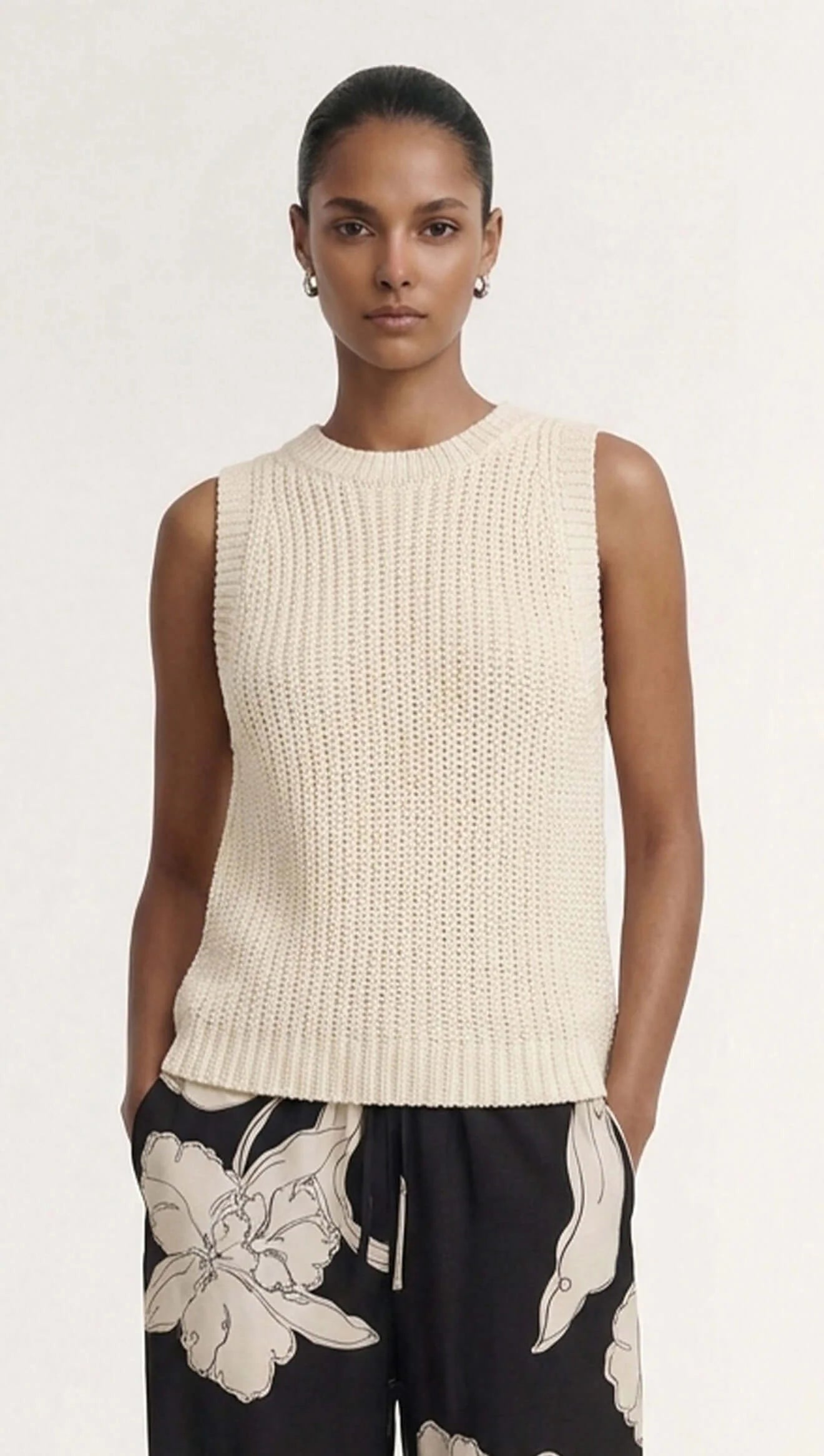 Cove Knit Tank - Natural Beige