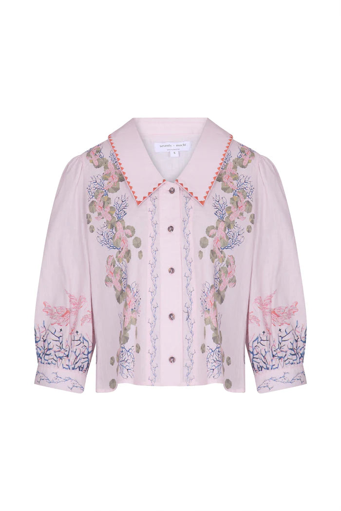 Zena Top - Indigo Coral
