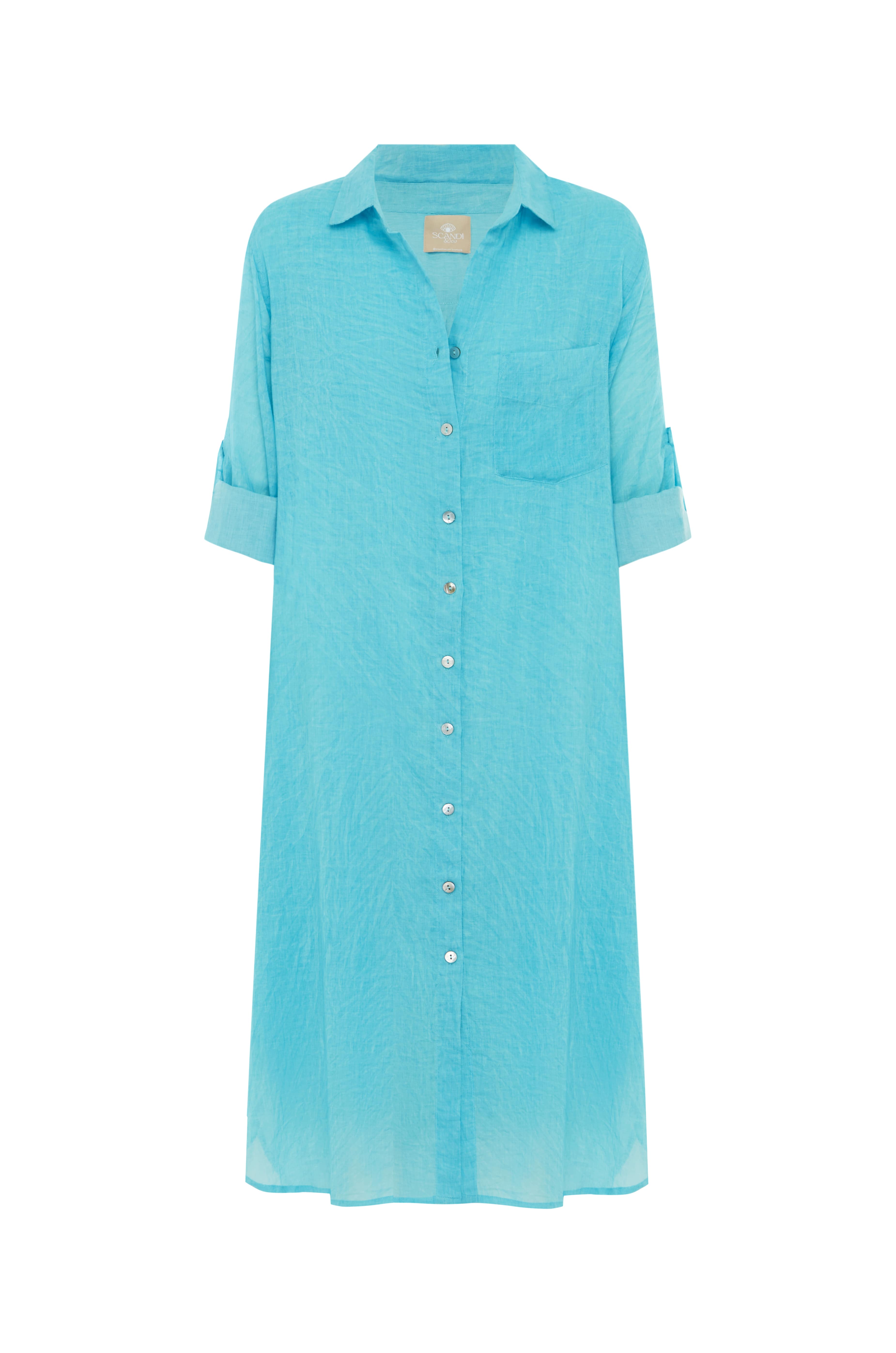 Hailey Shirtdress - Blue Curacao