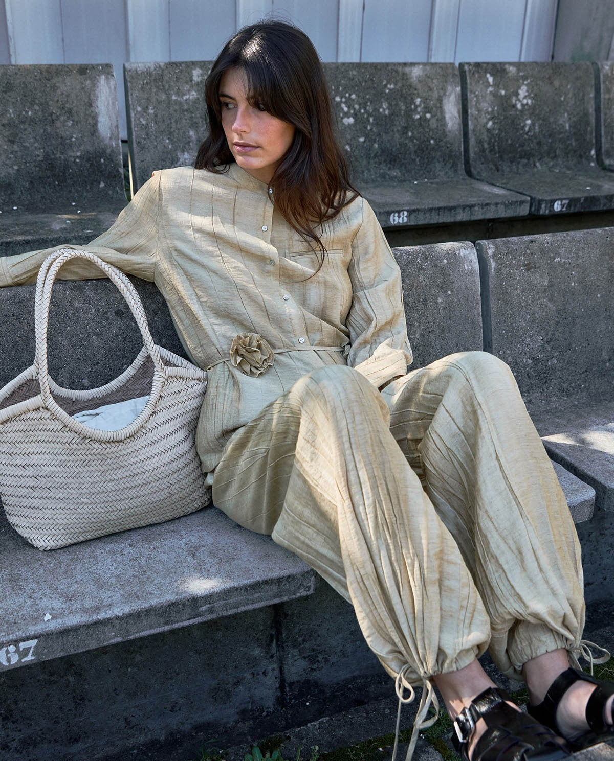 Linen Harem Trousers - Vanilla