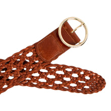 Alice Woven Leather Belt - Tan