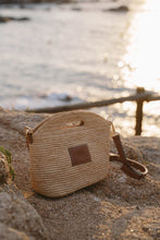 Leather Trim Raffia Mini
