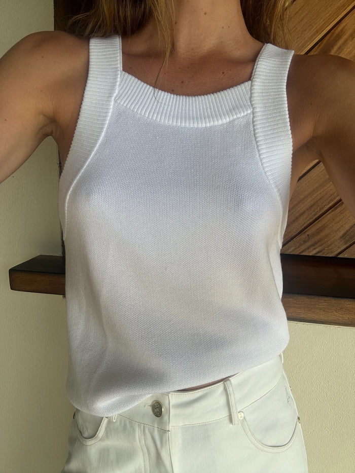 Tash Knit Tank - White