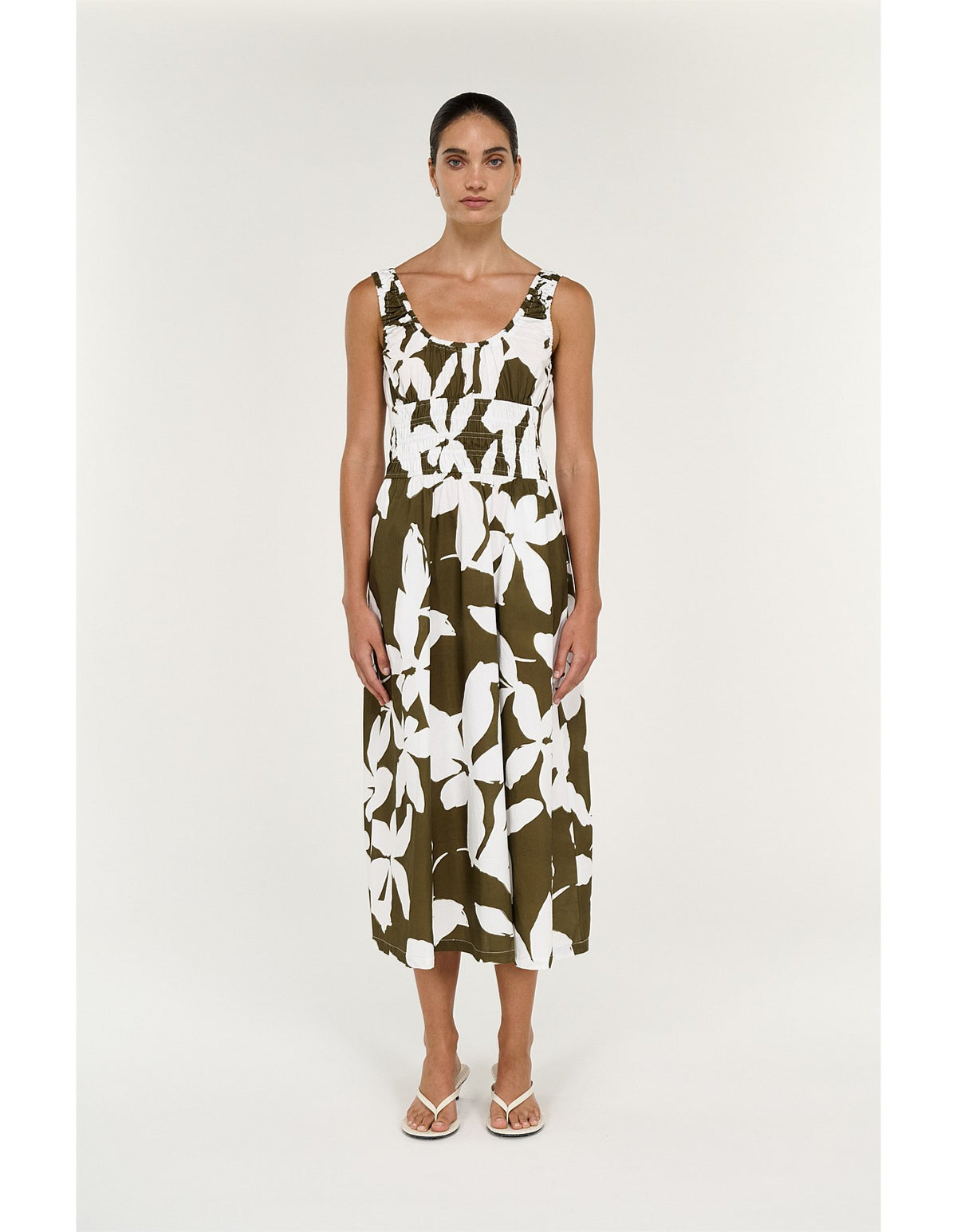 Liora Shirred Midi Dress