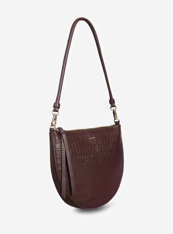 Gani Shoulder Bag - Espresso Croc