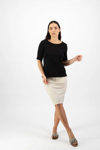 Boat Neck Top - Black