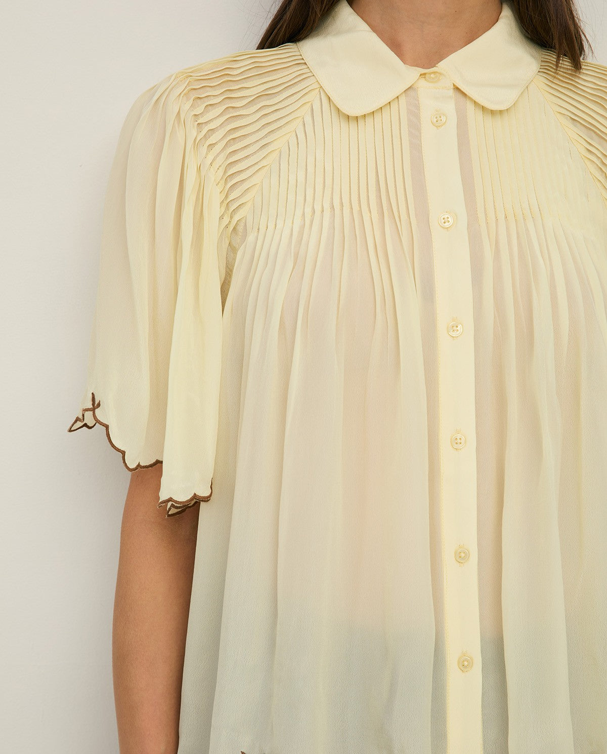 Embroidered Flutter Shirt