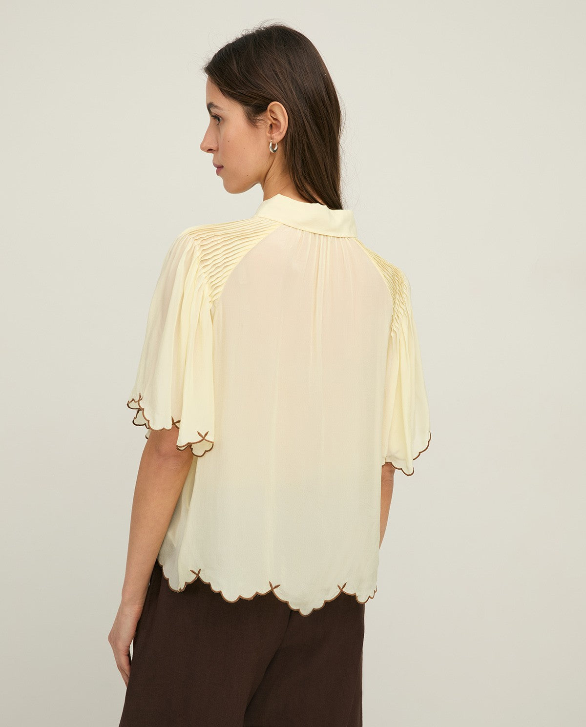 Embroidered Flutter Shirt