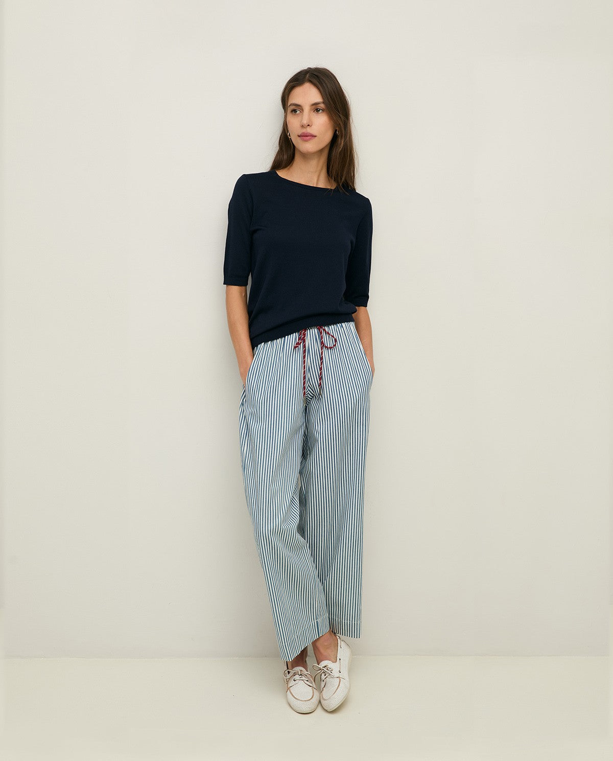 Striped Cotton Trousers