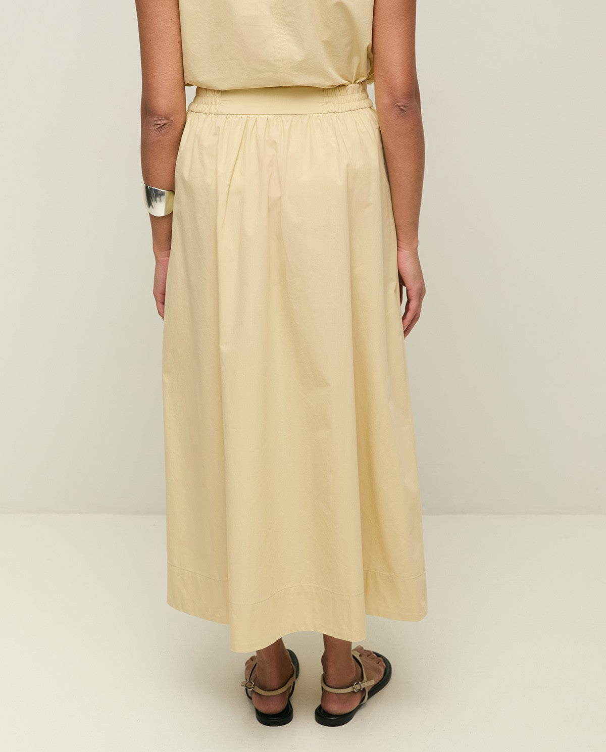 Long Poplin Skirt - Ecru