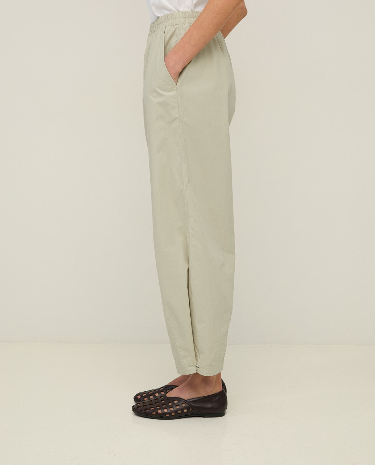 Button Hem Trousers - Natural
