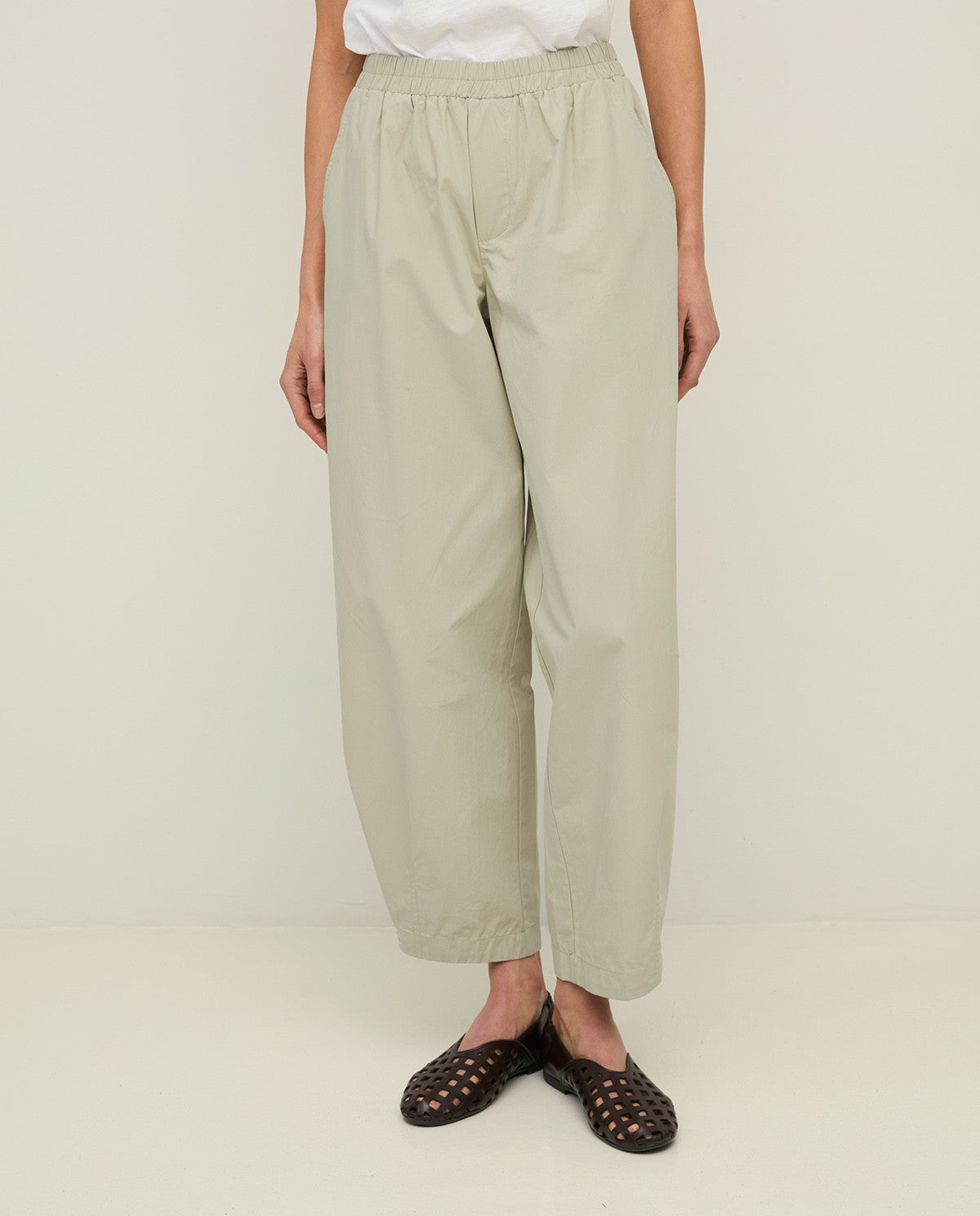 Button Hem Trousers - Natural