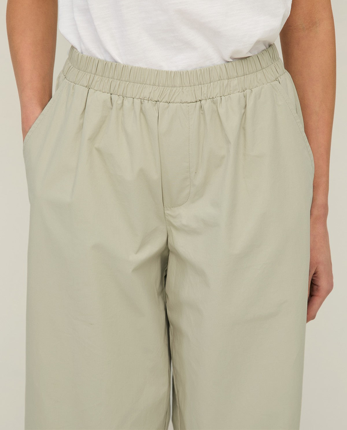 Button Hem Trousers - Natural
