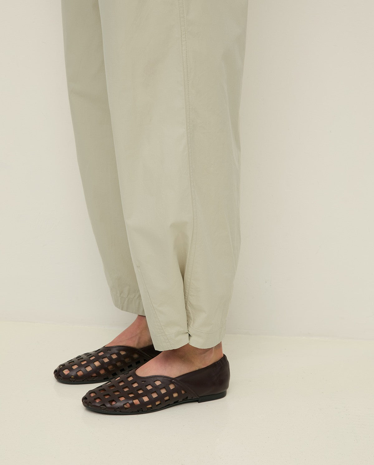 Button Hem Trousers - Natural