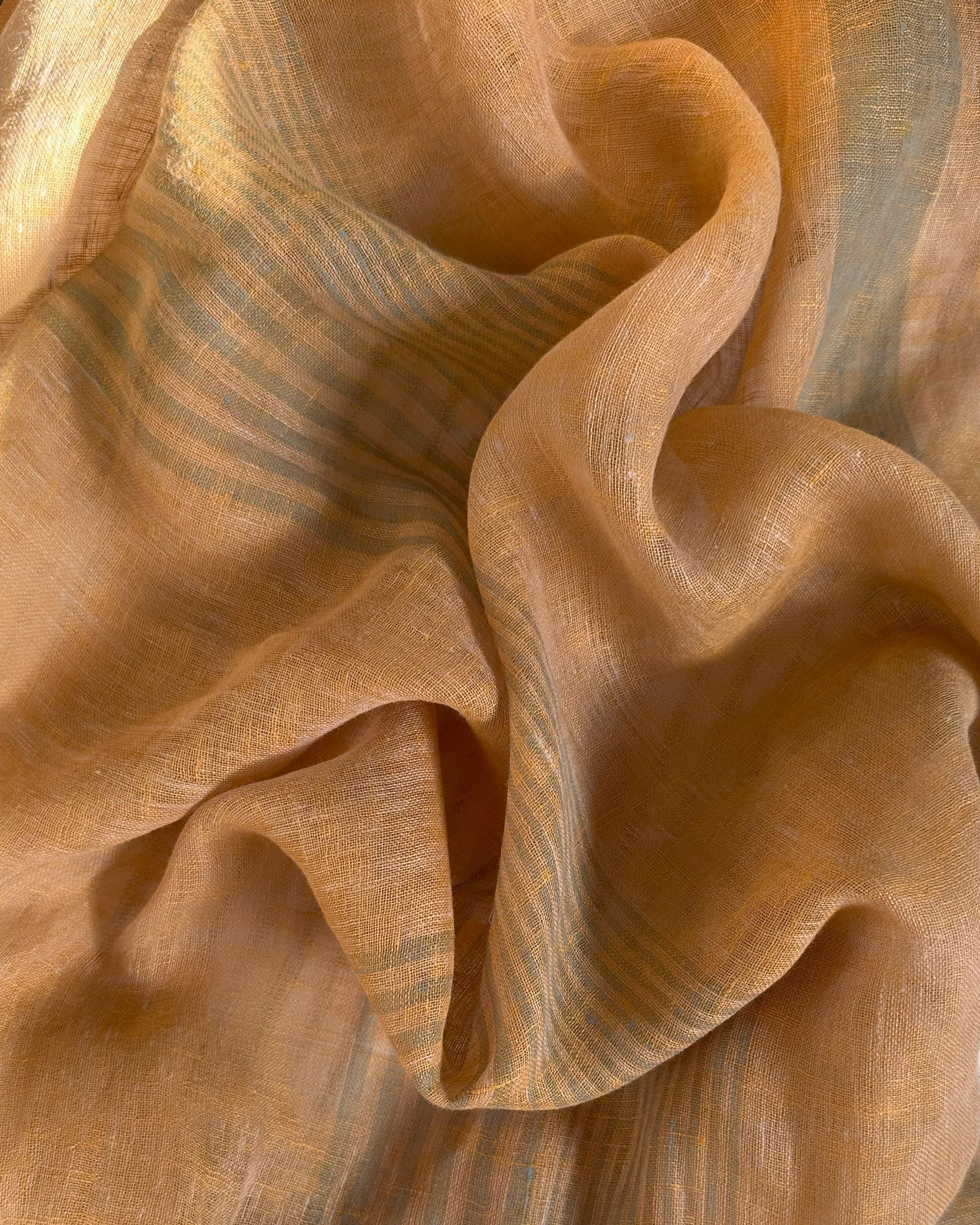 Vintage Woven Linen Scarf - Mustard