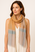 Vintage Woven Linen Scarf - Mustard