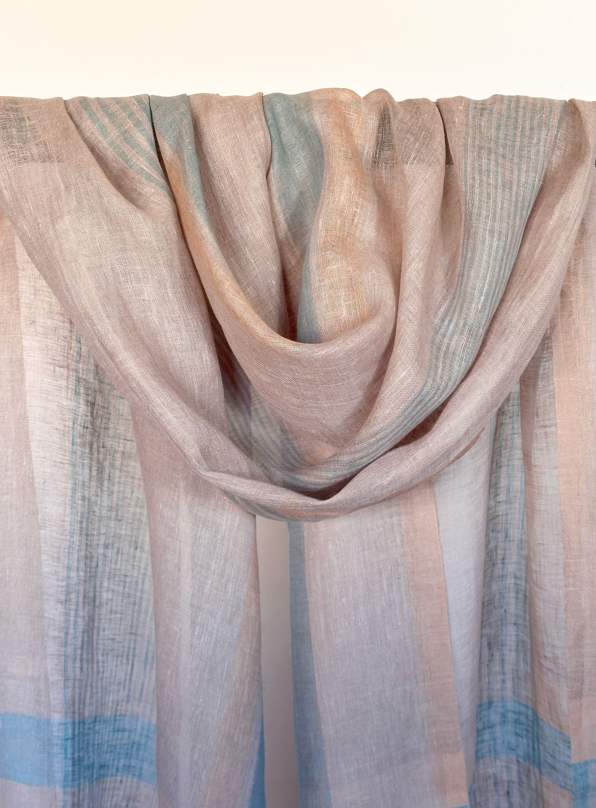 Vintage Woven Linen Scarf - Taupe
