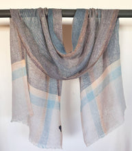 Vintage Woven Linen Scarf - Denim