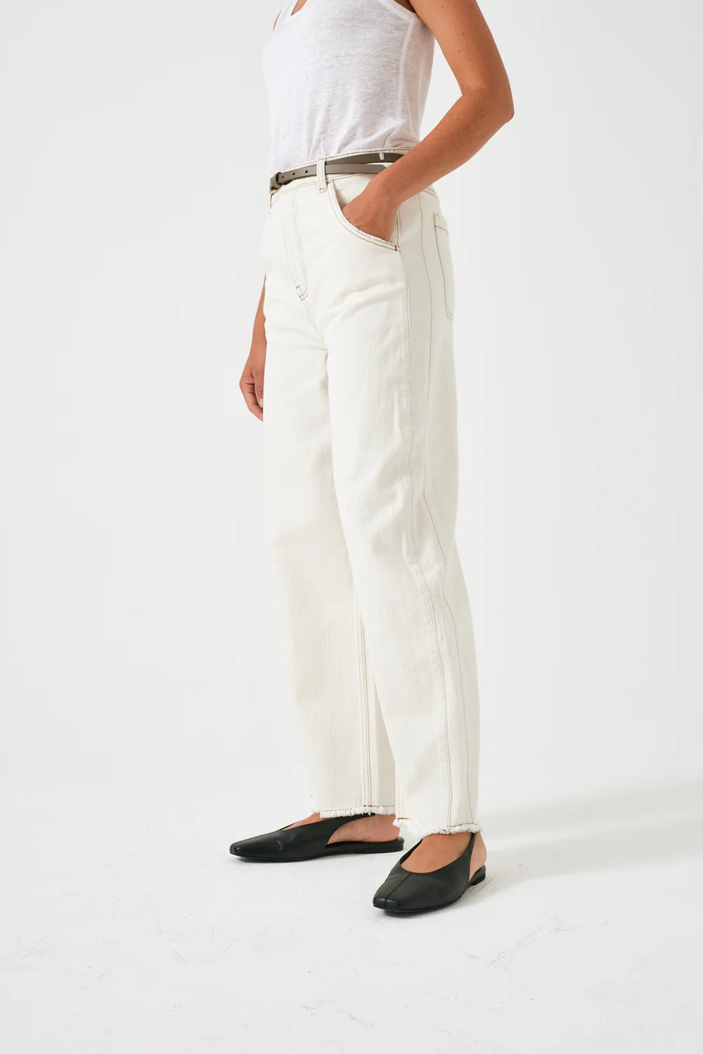 Bo Barrel Leg Jean - Ecru