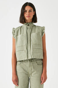 Pablo Waistcoat - Vintage Moss Stripe