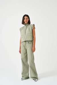 Pablo Waistcoat - Vintage Moss Stripe