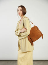Claudette Shoulder Bag - Tan Suede