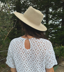 Crochet Tee Dress - White