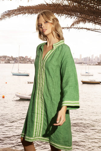 Allegra Linen Midi - Emerald