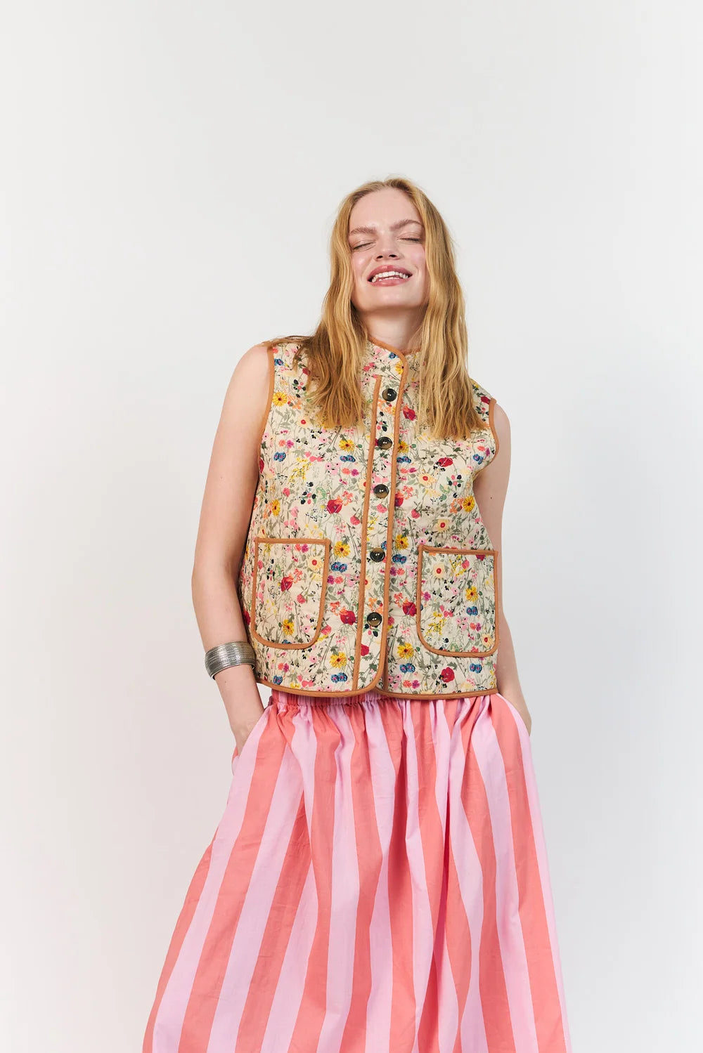 Akane Midi Skirt - Pink